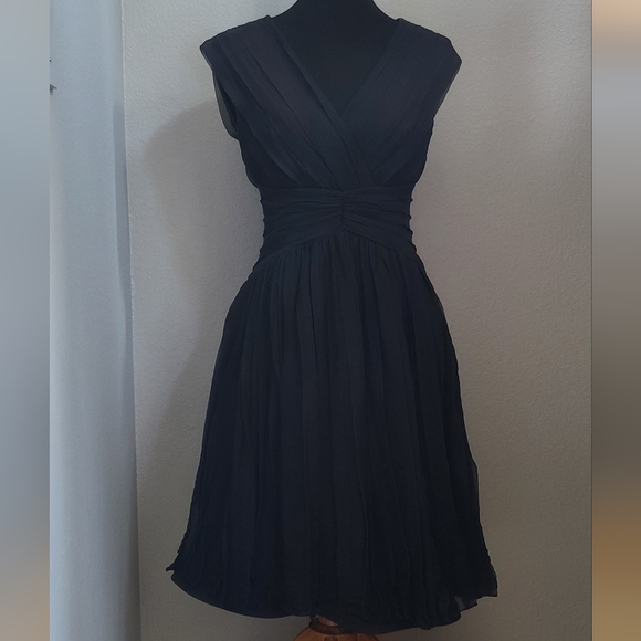 Vintage Black Marilyn Monroe Pleated Fit & Flare Dress - Picture 2 of 9
